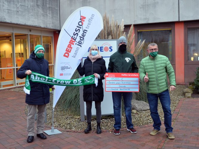 Spende gerade in Corona-Zeiten willkommen: Osnabrücker Werder-Fanclub unterstützt Bündnis gegen Depression